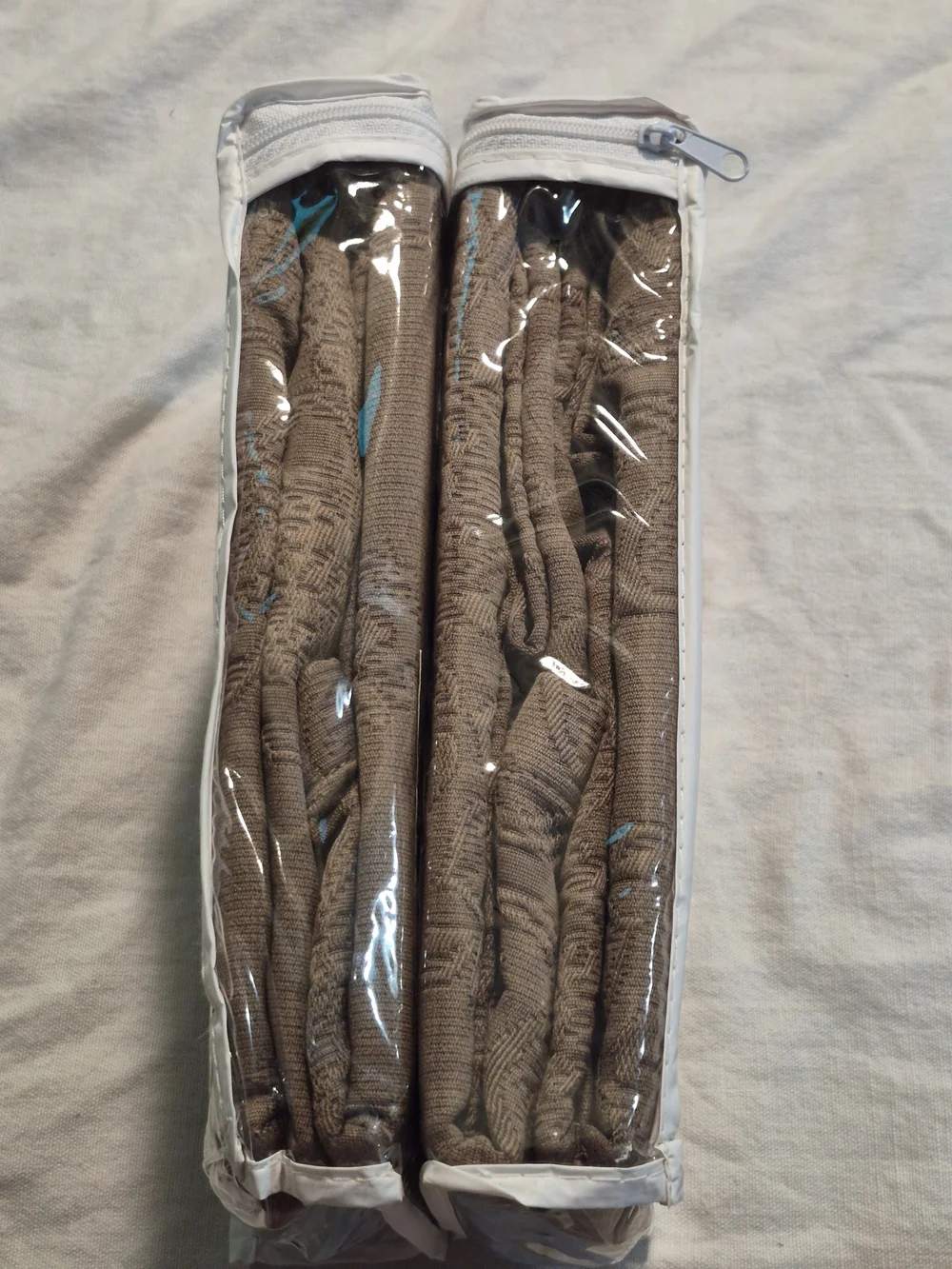 Royal Velvet Taupe Essence Window Valances 82x15 Set of 2